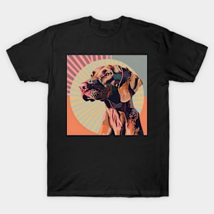 70s Vizsla Vibes: Pastel Pup Parade T-Shirt